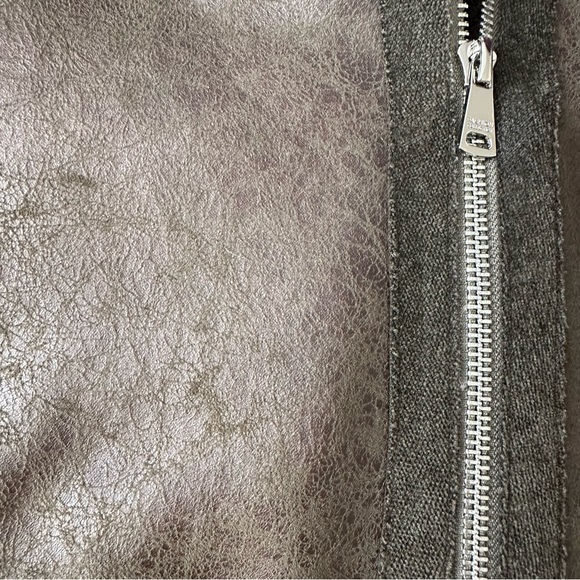 SOLD Shearling Brown/Green Leather Jacket - Picture 5 of 9